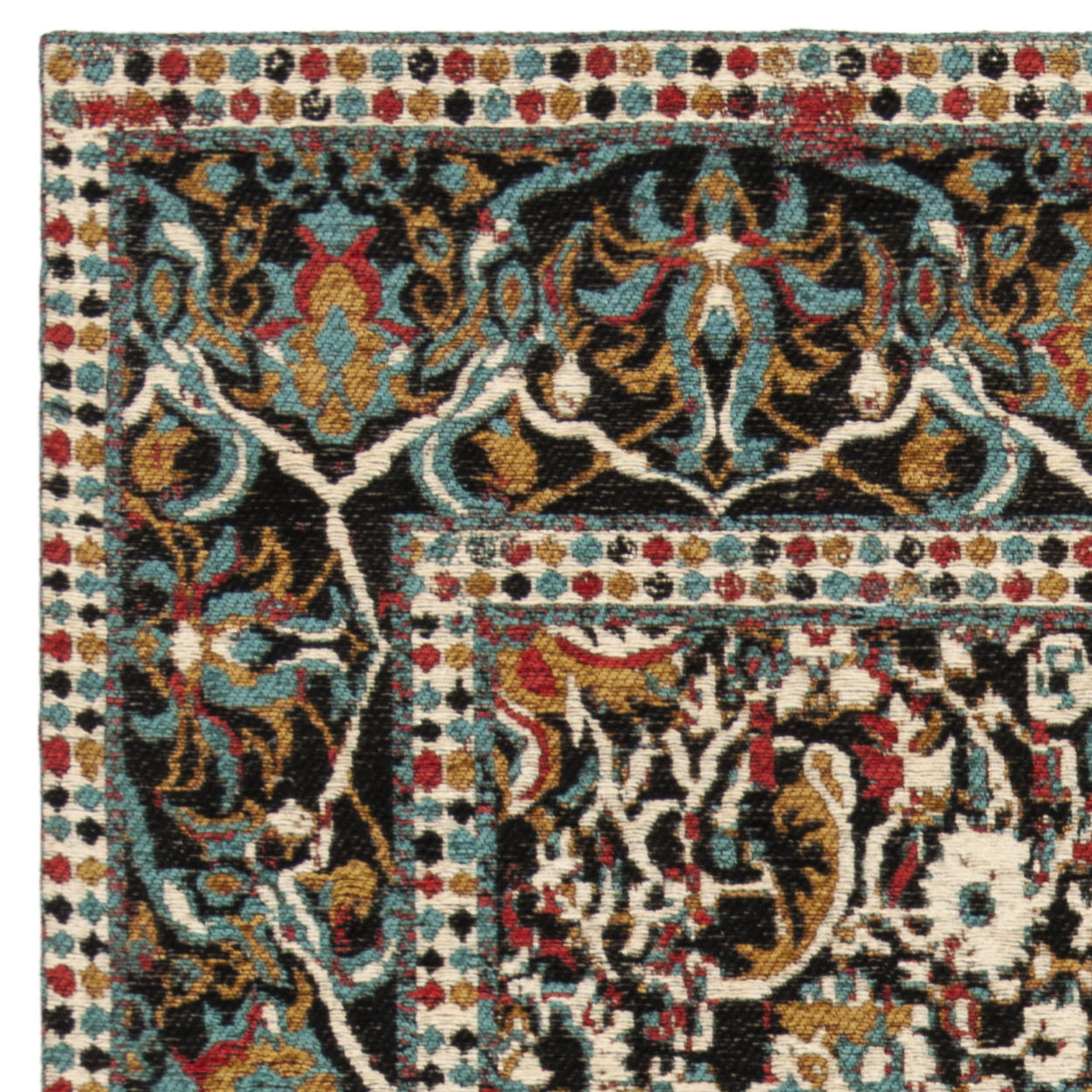 SAFAVIEH Classic Vintage Kian Floral Bordered Polyester Area Rug, Red/Charcoal, 6' x 9'