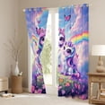 thumbnail image 3 of Erosebridal Cute Rainbow Unicorn Curtains Pack of 2 (42x84 Each),Colorful Butterfly Purple Floral Curtains Blackout For Kids Girls, 3 of 7