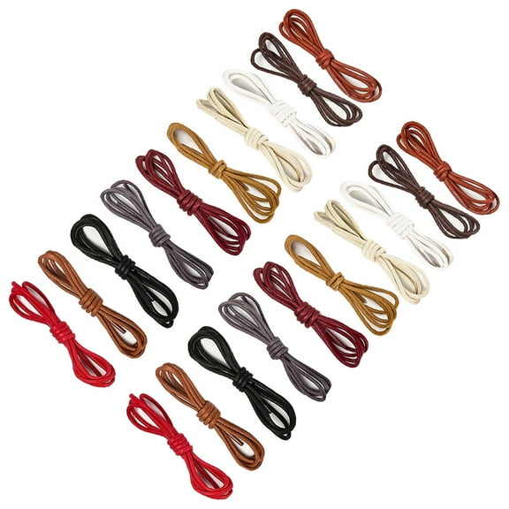 EXHUMKY 20pcs Laces for Sneakers Cotton Assorted Color Round Waterproof Casual Use for General Users