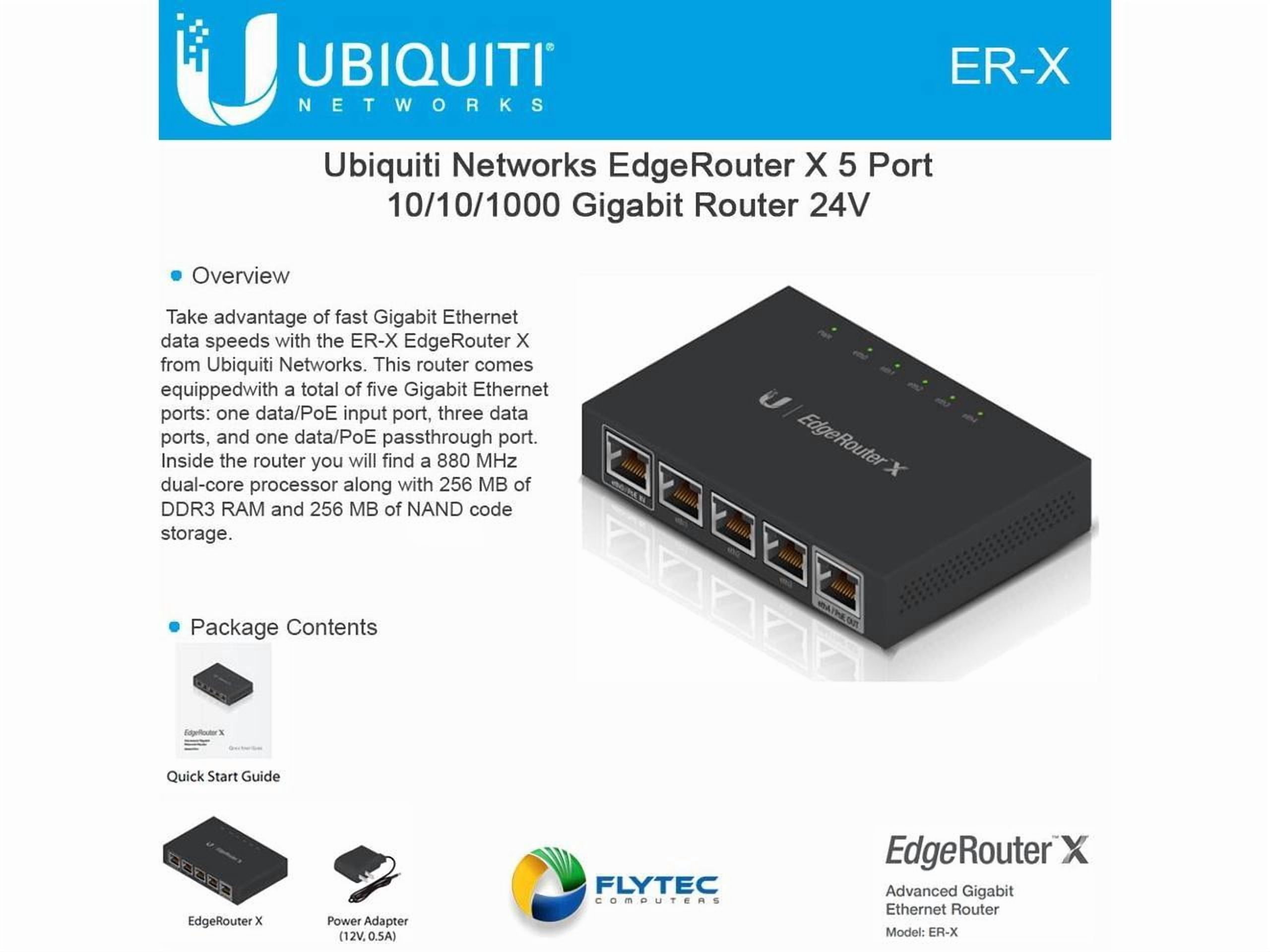 Ubiquiti ER-X-US EdgeRouter X 5-Port Advanced Gigabit Ethernet Routers, 256MB Storage