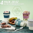 thumbnail image 2 of EYNEL 5 Pack On The Go Cereal Yogurt Containers with Lids and Spoon, Reusable Parfait Cups Plastic Milk Multicolor Freezer Safe Overnight Oats Food Storage Jar, 2 of 10