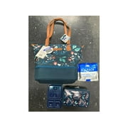Arctic Zone Insulated2 compartment lunch bag 8-piece set Blue Floral