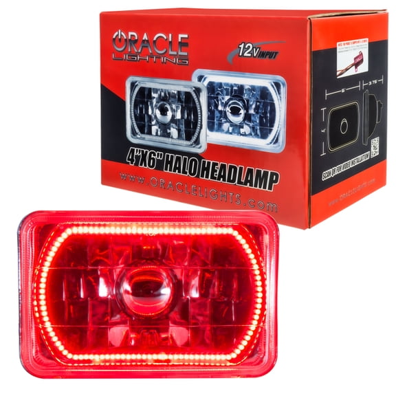 Oracle Lighting Pre-Installed 4X6" H4651/H4656 Sealed Beam Halo - Red