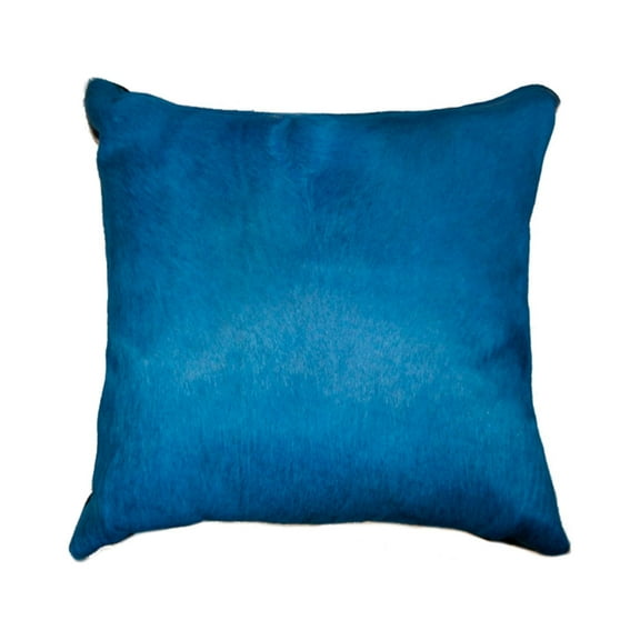 18" x 18" x 5" Blue Torino Kobe Cowhide  Pillow