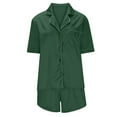 thumbnail image 6 of XuJwPNcy Womens Silk Satin Pajamas Set Short Sleeve Sleepwear Button down Loungewear 2 Piece Pjs Shorts Set, 6 of 6