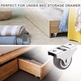 thumbnail image 3 of 4Pcs Mini Rigid Caster Wheels 1 Inch, Low Profile Rubber Rolling Wheels with Steel Top Plate, Little Casters Wheels for Furniture, Under Bed Storage Drawers, Load Capacity 106 Lbs,Non Swivel, 3 of 7
