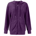 thumbnail image 2 of Sweaters for Women Long Sleeve Knitted Zip Up Hoodies Ribbed Pullover Loose Casual Sweatshirts with Pocket XXL, 2 of 10