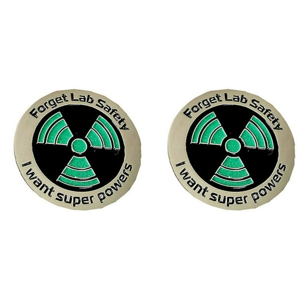2X Pin Esmaltado de - Brilla en la Oscuridad - OlvíDate de la Seguridad en el Laboratorio Quiero Superpoderes Pin de Solapa Pin de Sombrero - Pin Divertido