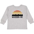 thumbnail image 3 of Inktastic Madison Wisconsin Skyline Retro Sunset Boys or Girls Long Sleeve Toddler T-Shirt, 3 of 5