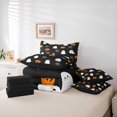 thumbnail image 6 of Manfei Halloween Pumpkin Lantern 7-Piece Twin Bedding,Spooky Ghost Pattern Bedding Comforter Set,Black Reversible, 6 of 7