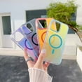thumbnail image 5 of for iPhone 16 Pro Max Case, Compatible with MagSafe, Gradient Iridescent Laser Colorful Design, Soft Edge Magnetic Shockproof Protective Phone Case for iPhone 16 Pro Max, for Women Girls, Blue, 5 of 11