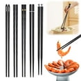 thumbnail image 2 of 1 Set of Chopsticks (Includes 5 Pairs of Chopsticks) Clearance! 5Pairs Reusable Chopsticks Chopstick Alloy Chinese Chopstick Plastic Chopstick Kitchen Tableware Set, 2 of 8