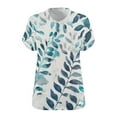 thumbnail image 3 of Zuesphe Summer Shirts for Women 2025 Plus Size T Shirt Women Cute Graphic Tees Short Sleeve Floral Print Loose Fit Summer Casual Tops Short Sleeve V Neck Shirts Casual Soft Blouse, 3 of 4