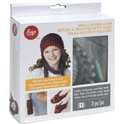 Boye Small Round Loom, 3 Pieces, 1 Grey Plastic Loom, 1 Loom Hook, 1 Yarn Needle, Ages 8 and up