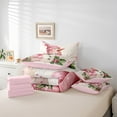 thumbnail image 6 of Manfei Western Christmas Snowman 7pcs Bedding Comforter Set,Pink Berry Green Leaves Queen Bedding Sets,Happy New Year Queen Sheet Sets For Teens,Super Cozy Room Decor Reversible, 6 of 8
