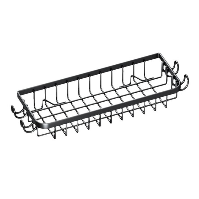 Étagère de Rangement de Cuisine Côté Évier Comptoir Porte-Éponge Chiffon Vaisselle Acier Inoxydable Noir 40 cm