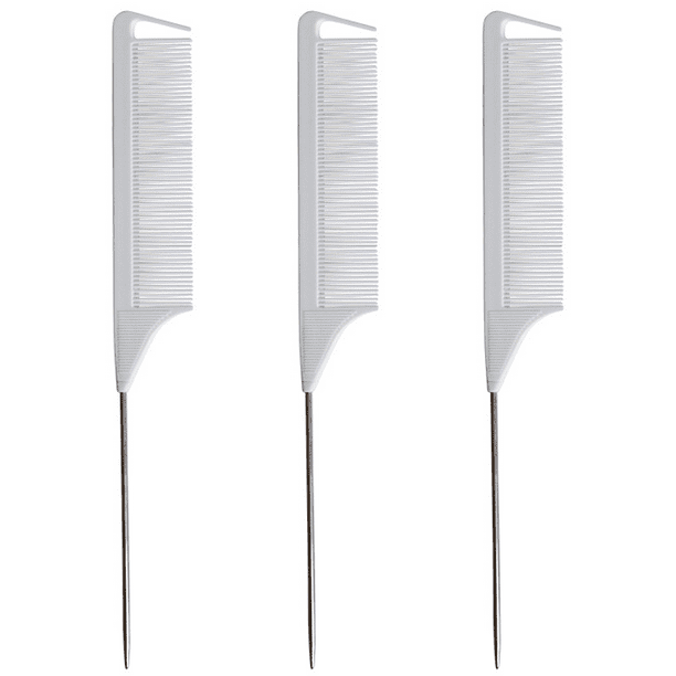 3 Pieces Highlighting Weaving Comb Rat Tail Hair Comb Pintail Comb Foiling Sectioning Hair Comb