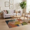 thumbnail image 3 of ODIKA 4'x6' Earthy Tones Geometric Mid Century Washable Area Rug Abstract Shapes with Retro Elegance Non-Slip, Chair-Friendly, Flatwoven for Home Office, Under Desk, 3 of 7