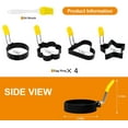 thumbnail image 4 of OFEFE 4 PCS Egg Ring,Stainless Steel Non-stick Egg Rings for Frying Eggs, Round Egg Cooker Ring Molds with Anti-scald Silicone Handle, Egg Mold for Breakfast Sandwiches with Oil Brush, 4 of 7