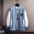 thumbnail image 2 of GHSDFBB Baseball Jackets Letter Print Men's Streetwear Tops Patchwork Style, 2 of 6