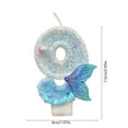 thumbnail image 3 of TOPRenddon Mermaid Tail Birthday Candles - Blue Number Cake Topper Candles for Girls Birthday Party Decorations (Set of 1) Underwater Theme Celebration Supplies, 3 of 6