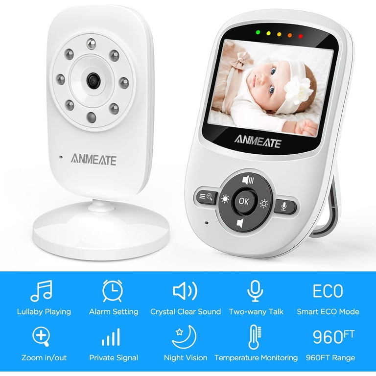 ANMEATE Video Baby Monitor with Digital Camera, Digital 2.4Ghz