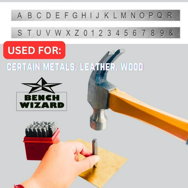 36-Piece Number & Capital Letter Metal Stamping Kit For Imprinting Metal,  Plastic, Wood, Leather (6MM)