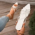 thumbnail image 2 of Eltusu Women Flat Slide Sandals, Breathable Open Toe Summer No Slip Beach Sandals Shoes White Size 9, 2 of 7