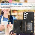 thumbnail image 4 of Phone Case for Samsung Galaxy S23 Plus S23+ 5G Wallet Cover with Screen Protector and Slim Credit Card Holder Stand Magnetic Cell Accessories S23plus 23S + S 23 23+ SM-S916U 6.6 inch Women Men Black, 4 of 7