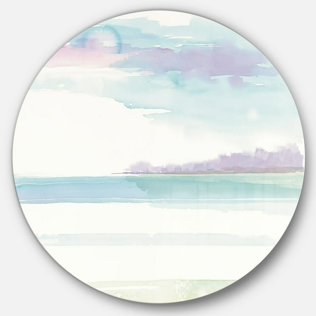 Designart 'Horizon' Nautical & Coastal Metal Circle Wall Art