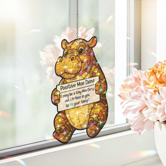 Lotusprinthandmade Cute Baby Hippo Custom Shape Star Hologram Ornament 3.5in – Ornament With Cute Baby Hippo Theme