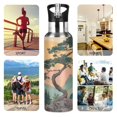 thumbnail image 7 of Yayeee 33oz Insulated Water Bottle Double Wall Stainless Steel with Flip Straw Lid, Pine Tree at Dawn, 7 of 7
