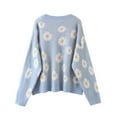 thumbnail image 4 of Fortune Cardigan Chandail pour Femme Petite Marguerite Col en V Imprimé Floral Manteau en Tricot Ample, 4 of 6