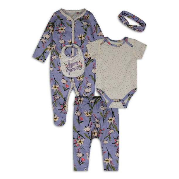 Jessica Simpson Jessica Simpson Baby Girls Long Sleeve Print Footie