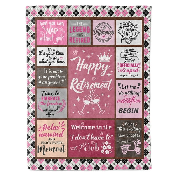 Funnil Retirement Gifts Going Away Gift for Women,Goodbye Leaving Gifts,Farewell Gifts for Coworkers,Soft Throw Blanket 50x60in Pink