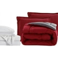 thumbnail image 3 of Mocassi 7-Piece Bed-in-a-Bag Comforter & Sheet Set 7-Piece Split King Size Bed-in-a-Bag, Super Cozy Bed Sheets and Comforter Set, Wrinkle and Stain Resistant, Red/Gray, 3 of 5