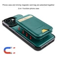 thumbnail image 2 of Decase Magnetic PU Leather Wallet Phone Case for iPhone 13 Mini, RFID Blocking, Mag-Safe Compatible, 2-in-1 Removable Card Holder,Shockproof Flip PU Leather Phone Cover,Green, 2 of 10