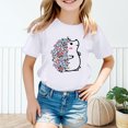 thumbnail image 2 of Toddler Girl Shirts Kid Outwear Graphic Round Neck Short Sleeve Tee Summer Casual Girls' Tops, Tees White 11 Years-12 Years, 2 of 5