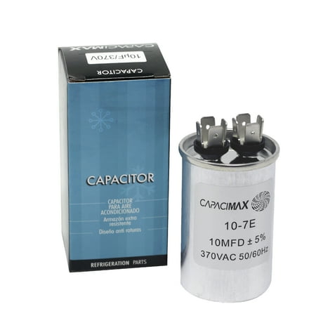 Capacimax Motor Run Capacitor Round 370 Volt VAC 10MFD+5 10uf for Air Conditioner