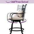 thumbnail image 6 of Dextrus 5 Pcs Outdoor Bar Height Table and Chair Set with Swivel Chairs and Faux Wood-Top, Red, 6 of 6