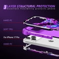 thumbnail image 5 of Casetego for iPhone 17 Pro 5G Case,Glow in The Dark Three Layer Heavy Duty Shockproof Protection Hard Plastic Bumper+Soft Silicone Protective 6.3 inch Case,Dark Purple Butterfly, 5 of 9