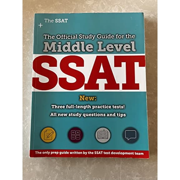 Pre-Owned The Official Study Guide For Middle Level SSAT, 9780989622264, 0989622266, Paperback,