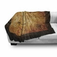 thumbnail image 3 of Island Map Soft Flannel Fleece Blanket, Dated Old Map in Dense Color on Wooden Background Hide out Shores Art Design, Cozy Plush for Indoor and Outdoor Use, 60" x 80", Orange Brown, by Ambesonne, 3 of 6