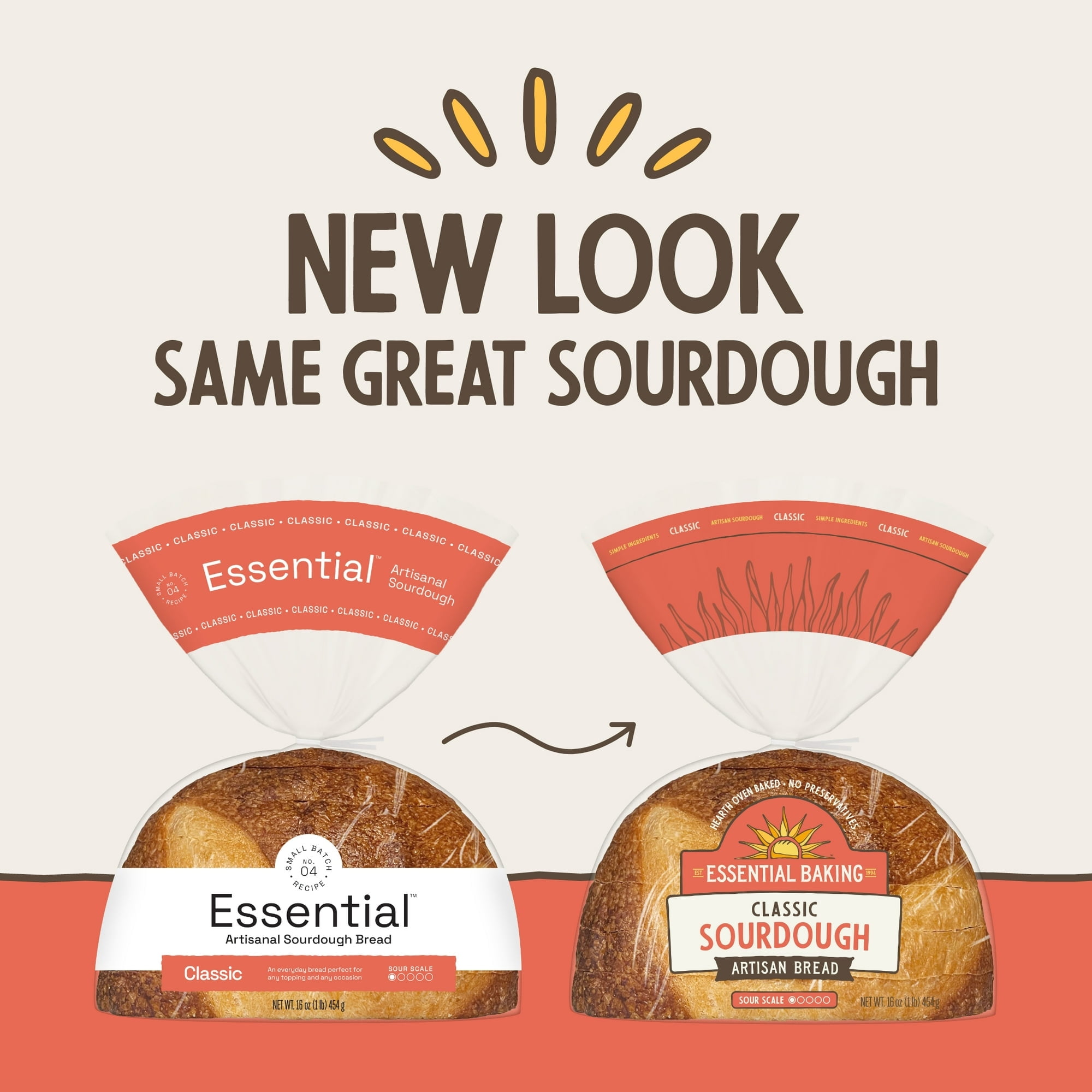 Essential Baking Classic Sliced Sourdough Bread, Non-GMO, 16 oz(Pack of 2)