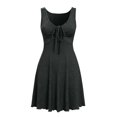 thumbnail image 5 of asdoklhq Athletic Dress for Women Midi Boho Summer Sleeveless V Neck Mini Dress Casual Cropped Tank Dark Gray L, 5 of 8