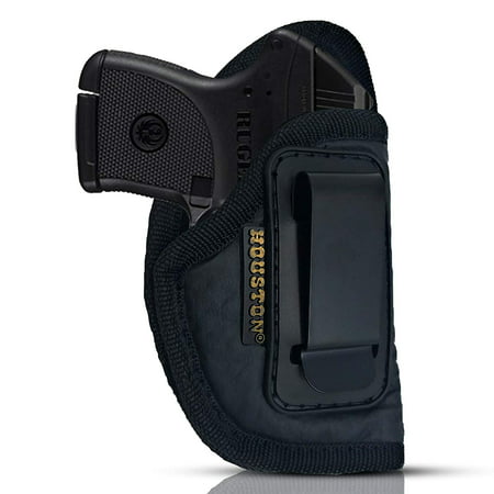 IWB Gun Holster by Houston - ECO Leather Concealed Carry Soft Material | Suede Interior for Protection | Fits: S&W Bodyguard,Taurus TCP, Sig P238, Jimenez JA, PPK380.Ruger LCP II (Right)