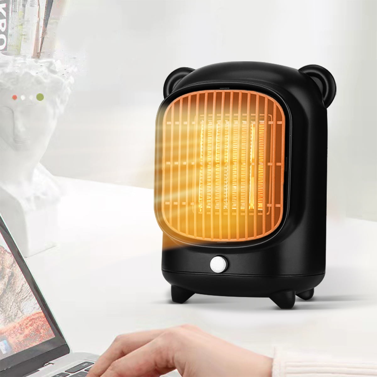500W Portable Space Heater 7.5 Mini Electric Room Heater with Thermostat  PTC Fast Heating Ceramic Heater Small Room Heater for Bedroom Office and  Indoor Use, Black - Walmart.com