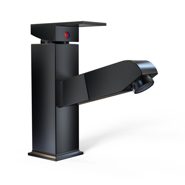 Htwon Bathroom Faucet with Pull Out Sprayer Single Hole Utility Sink