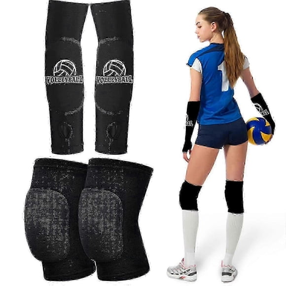 Volleyball Knee Pads And Volleyball Arm Sleeves, Volleyball Accessories Gear With High Protection Pad Volleyball Kneepads Thumb Hole Arm Sleeves For W Great Gift