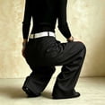 thumbnail image 5 of Smsaxvxz Womens Baggy Fashion Dress Pants Lightweight Pleated Wide Leg Pants Casual Loose Trousers Black 3XL, 5 of 8